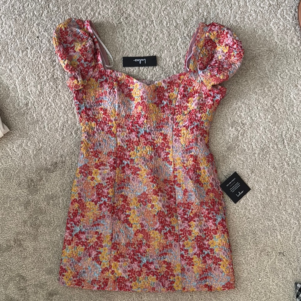 Lulu's Red and Yellow Floral Mini Dress